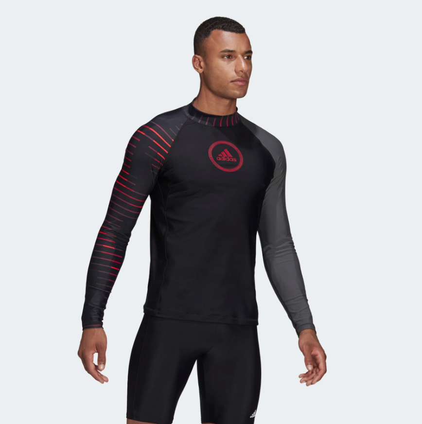 adidas Men's Rash Guard (Black/Grey Six)