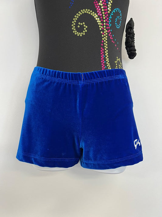 ROYAL BLUE VELOUR SHORTS