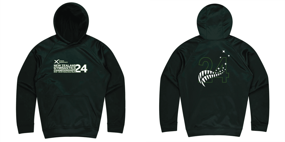 2024 XP New Zealand Gymnastics Championship Hoodie Black