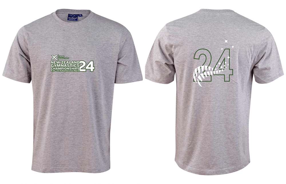 2024 XP New Zealand Gymnastics Championship Shirt Grey