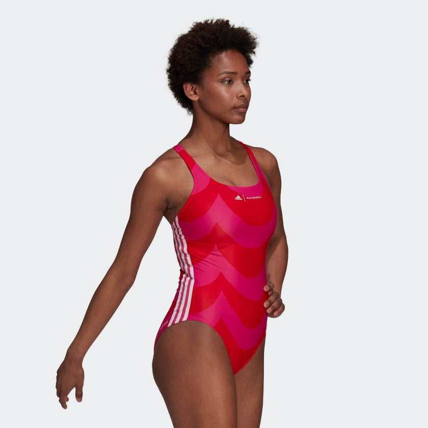 SH3.RO 3-Stripes Marimekko Swimsuit Magenta/ Vivid Red