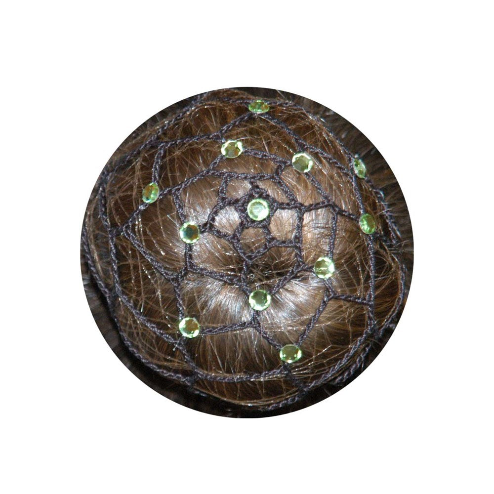 Hair net for chignon with diamantes Black
