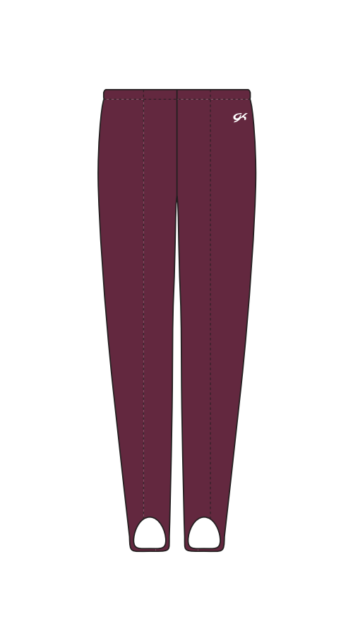 Men's Nylon/Spandex Gymnastics Pants Maroon