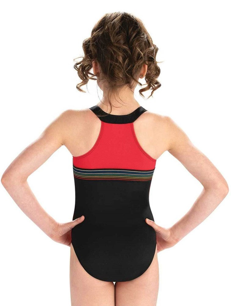 GK Red And Night Rainbow Leotard