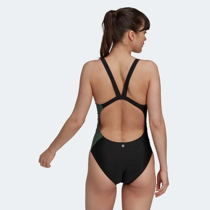 adidas Colourblock Swimsuit (Linen Green)