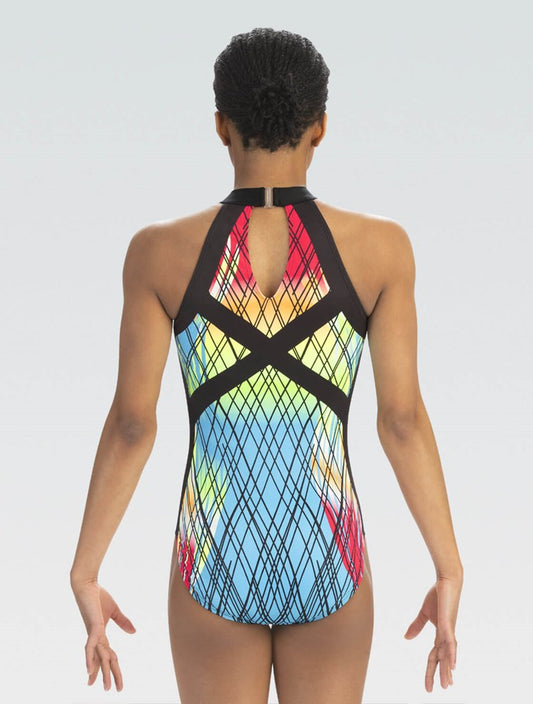 Woven Stripes Workout Leotard