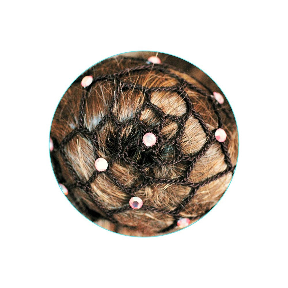 Hair net for chignon with diamantes Black