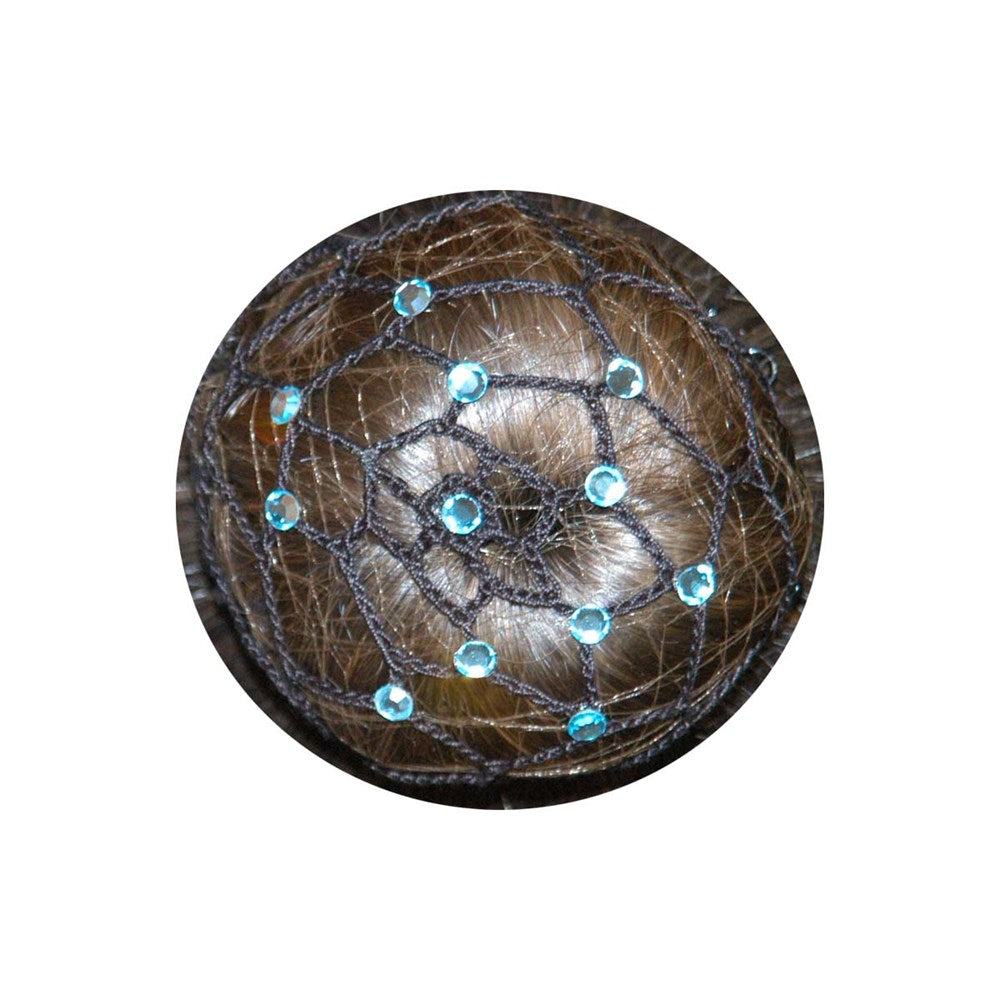 Hair net for chignon with diamantes Black