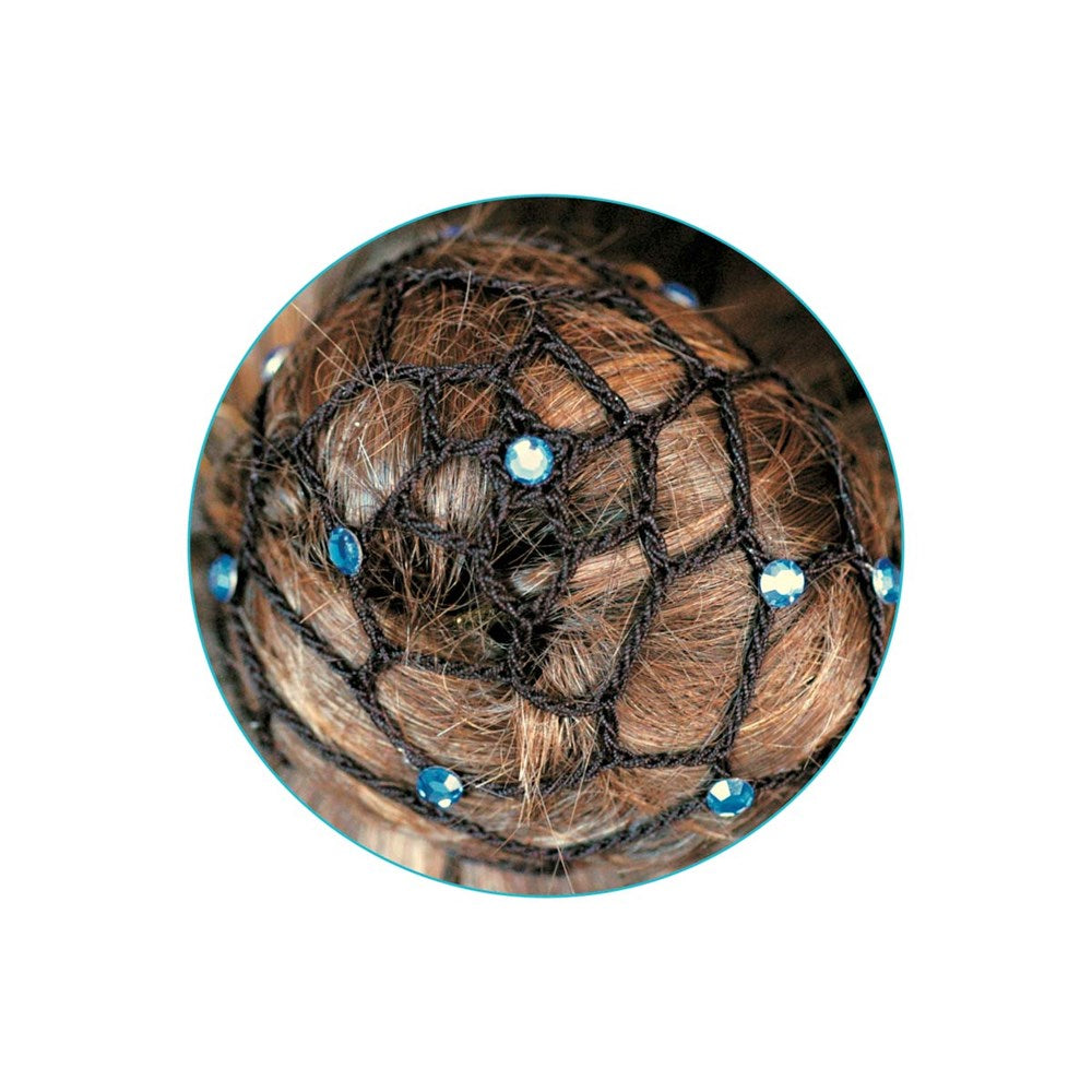 Hair net for chignon with diamantes Black