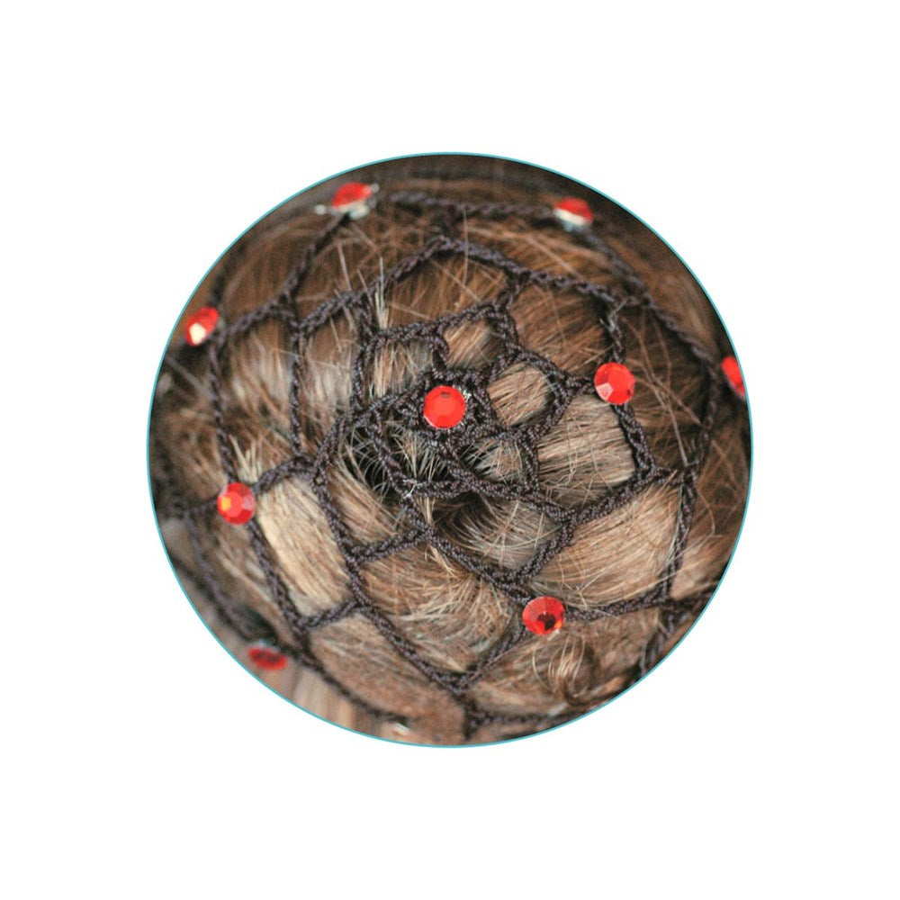 Hair net for chignon with diamantes Black