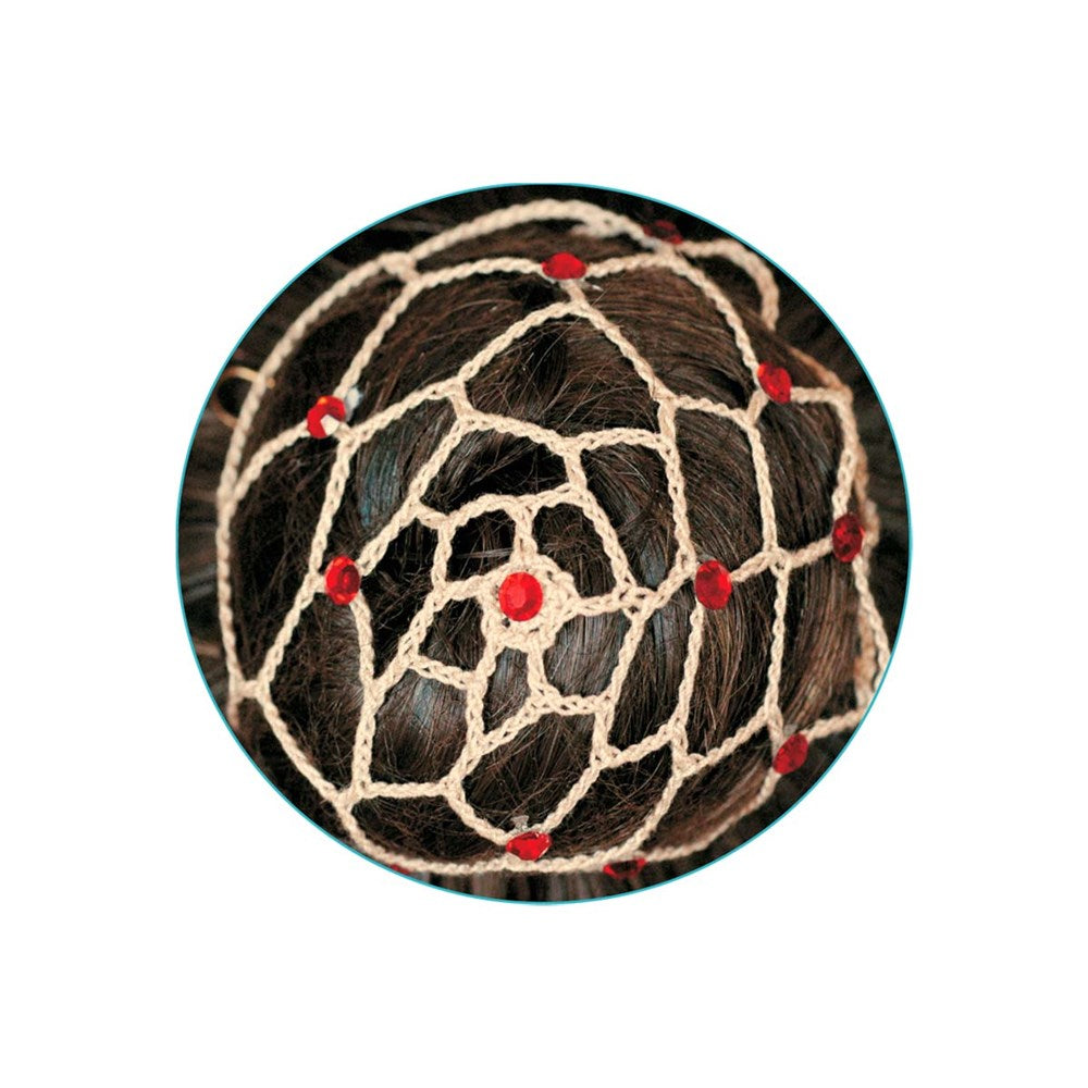 Hair net for chignon with Diamantes Beige