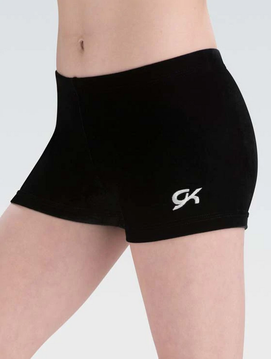 Velvet Micro Mini Workout Shorts Black