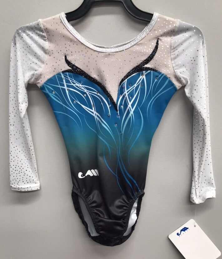 CM33 White/ Blue Leotard