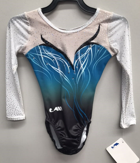CM33 White/ Blue Leotard