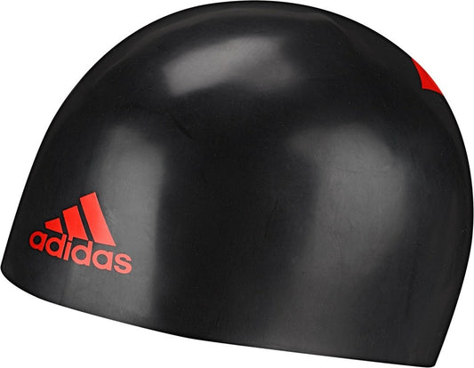 adidas 3D Silicone Swim Cap (Black/Solar Red)