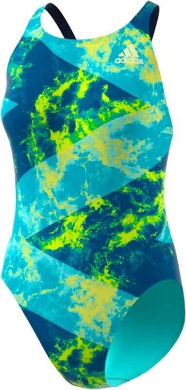 Women's Performance Swim Allover Print SS Yellow/ Ice Yellow/ Icey Blue