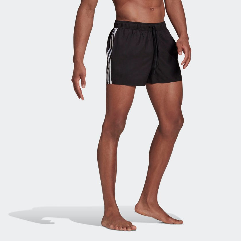 adidas Classic 3 Stripes Swim Shorts (Black)