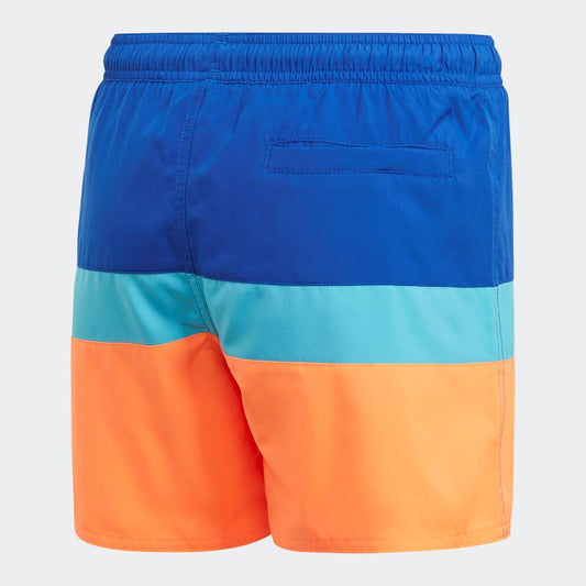 adidas Colour Block Boys Swim Shorts (Royal Blue/Screaming Orange)