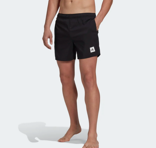 Short Length Solid Swim Short (Black)