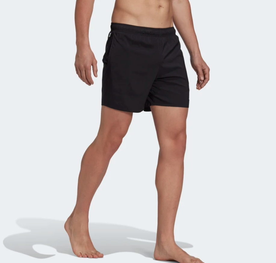 Short Length Solid Swim Short (Black)