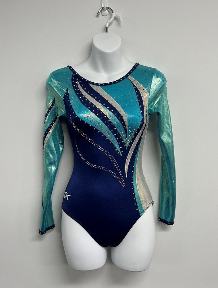 Mint Julep and Navy Long Sleeve Leotard