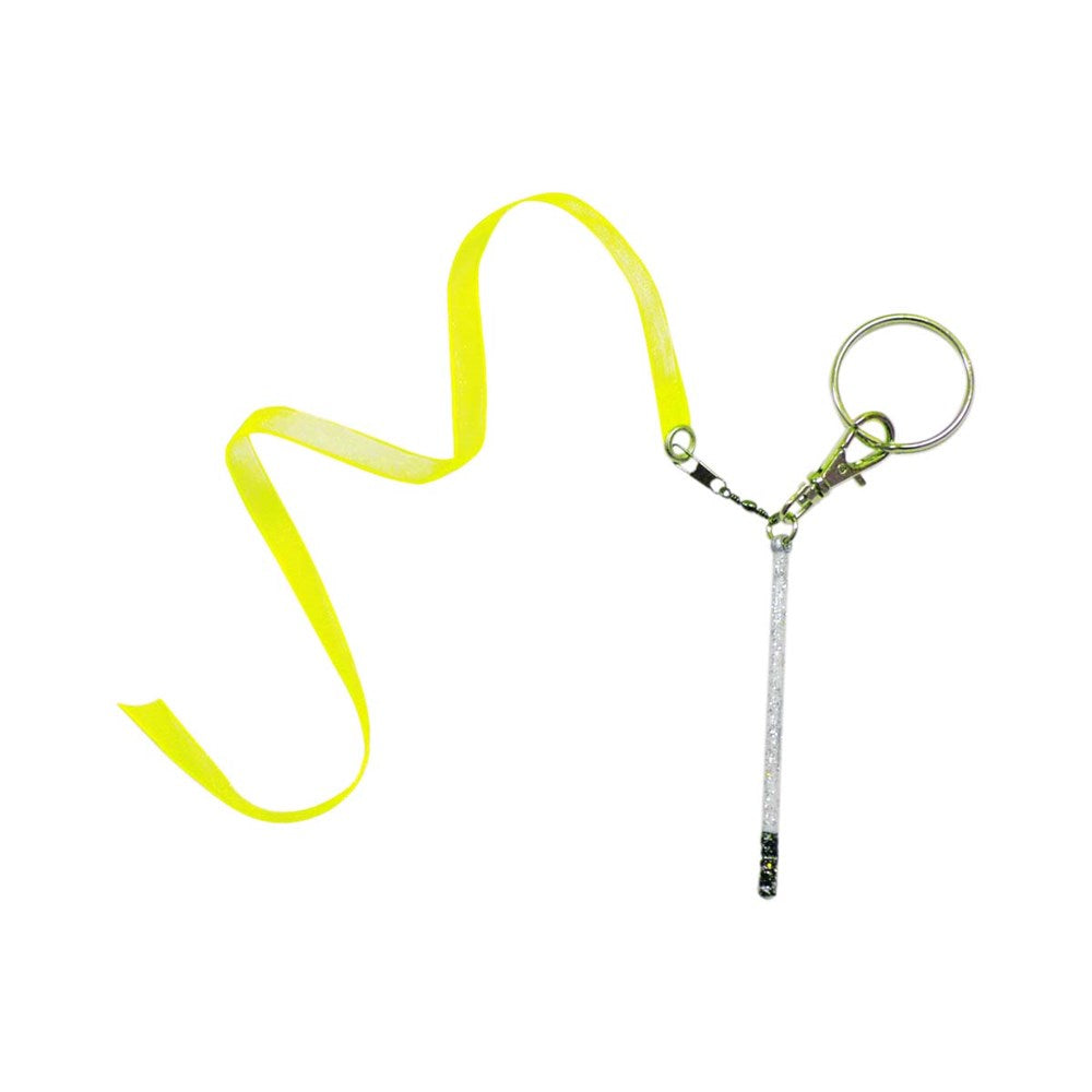 Stick and ribbon keychain