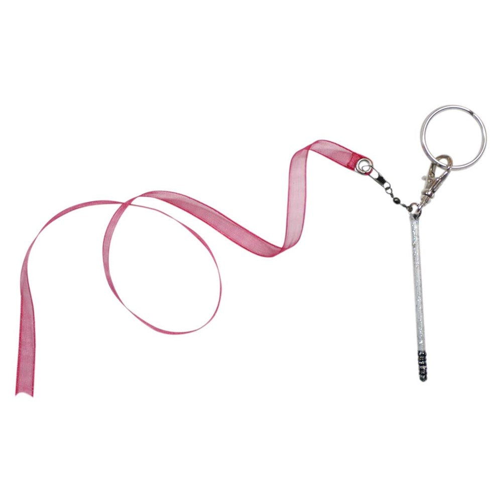 Stick and ribbon keychain