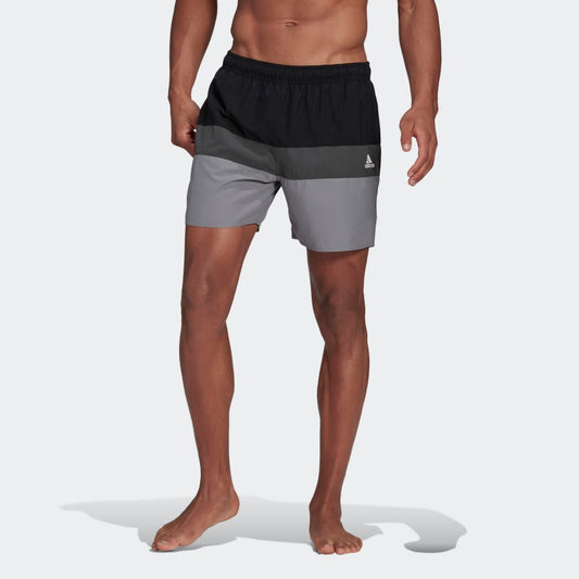 Short Length Colourblock Swim Shorts Black/ Grey Three