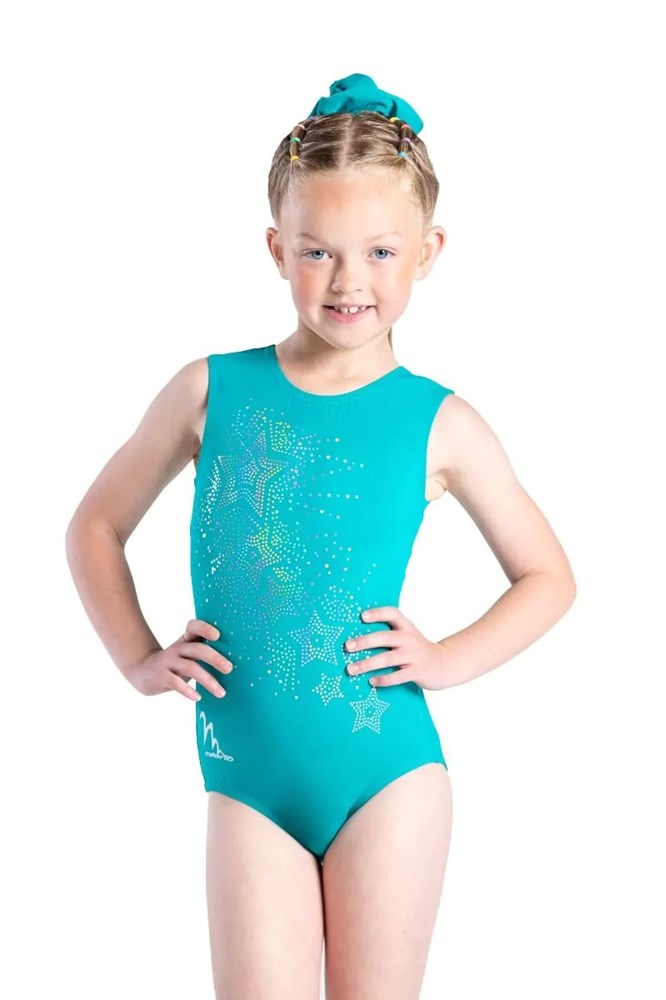 Star Gaze Sleeveless Leotard - Jade