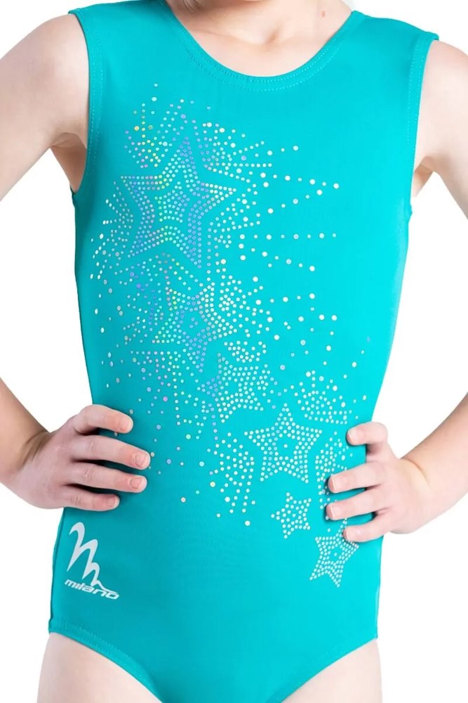 Star Gaze Sleeveless Leotard - Jade