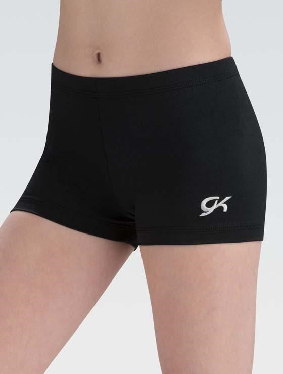 Black Nylon/Spandex Mini Workout Shorts
