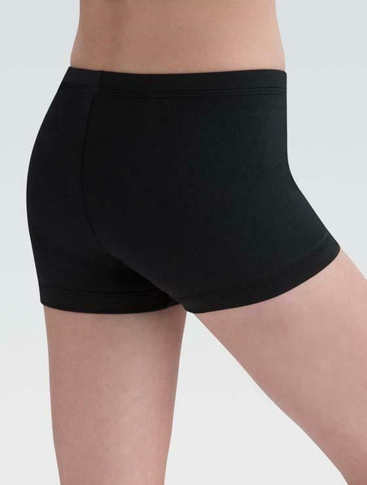 Black Nylon/Spandex Mini Workout Shorts