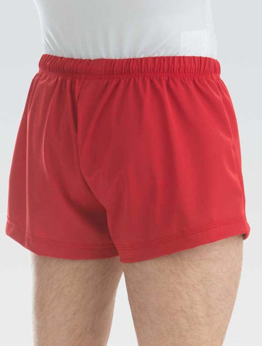 Men's Nylon/Spandex Gymnastics Shorts Red