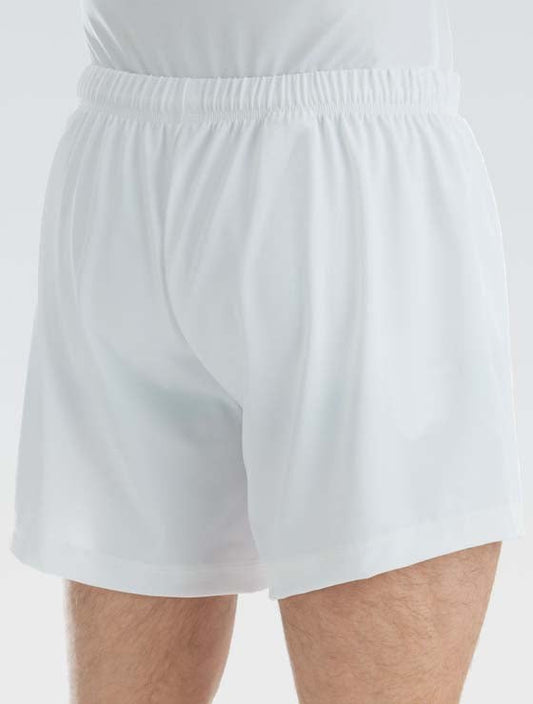 Men's Nylon/Spandex Long Gymnastics Shorts White