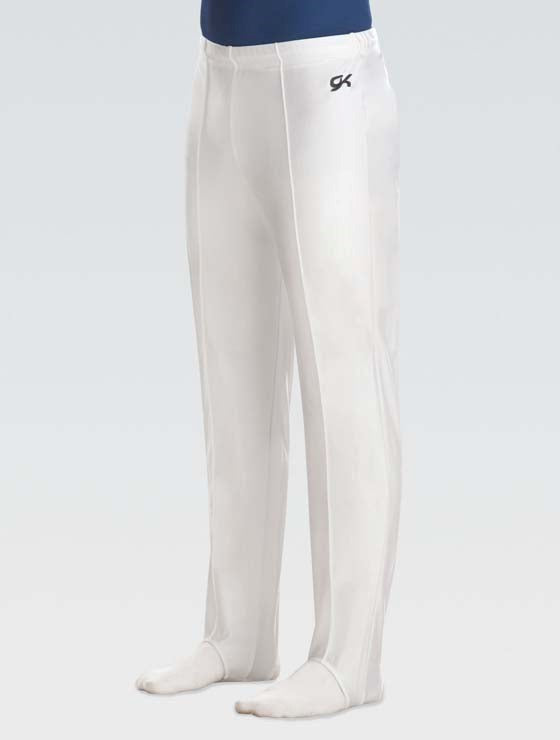 Men's Nylon/Spandex Gymnastics Pants White