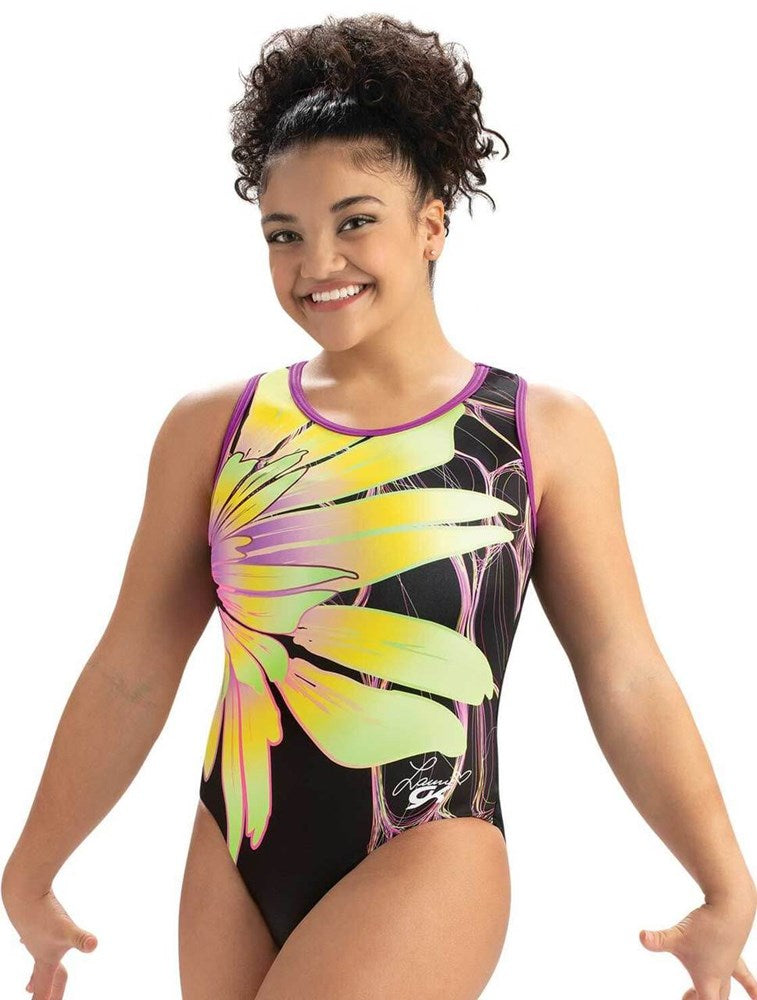 Laurie Hernandez Signature Collection Flower Power Strappy Racerback Leotard