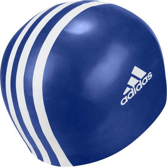 Silicone 3-Stripes Swim Cap Blue