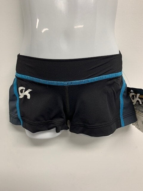 Black Shorts with Turquoise Flat Trim