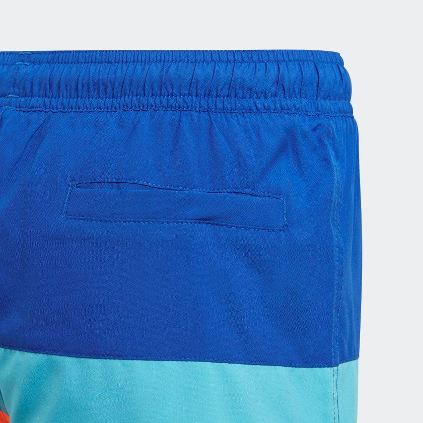 adidas Colour Block Boys Swim Shorts (Royal Blue/Screaming Orange)