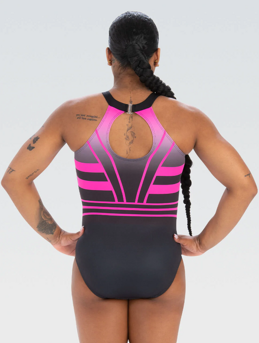 Jordan Chiles Championship Replica Black And Pink Leotard