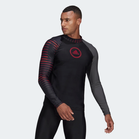 adidas Men's Rash Guard (Black/Grey Six)