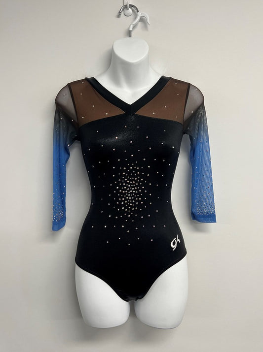 Black and Blue Long Sleeve Leotard