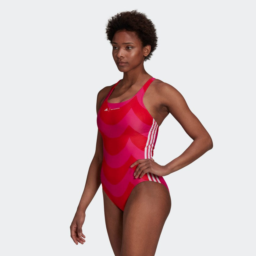 SH3.RO 3-Stripes Marimekko Swimsuit Magenta/ Vivid Red