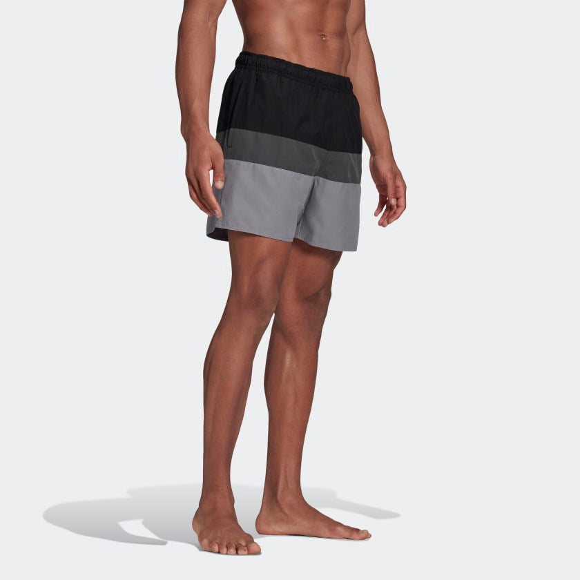 Short Length Colourblock Swim Shorts Black/ Grey Three