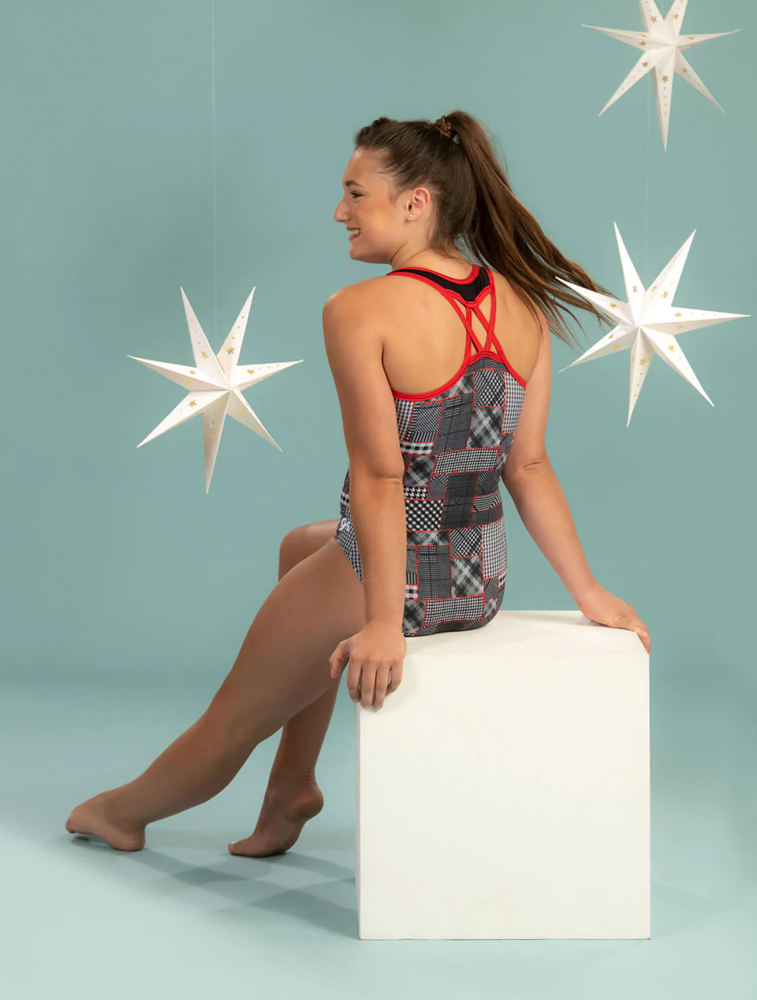 Patchwork Patterns Workout Leotard